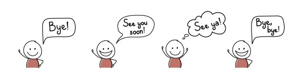 短信再见，再见，再见。向量图片下载