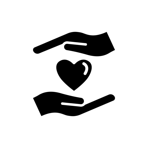 手与心的图标。该图标可用于应用程序图标，网页图标，信息图表。可编辑的中风。设计模板向量图片下载