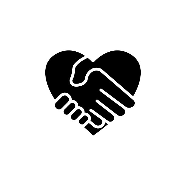 带心的握手图标。该图标可用于应用程序图标，网页图标，信息图表。可编辑的中风。设计模板向量图片下载
