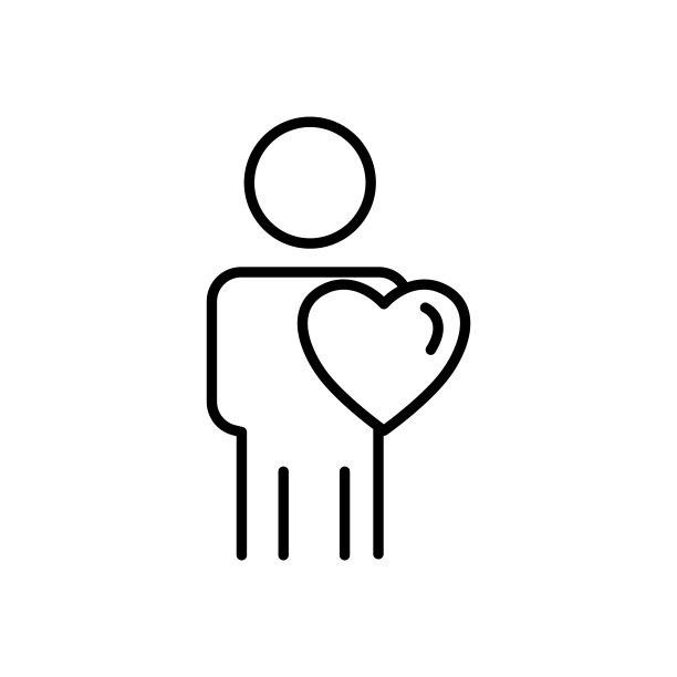 人们用心来排列图标。友谊、亲情。可编辑的中风。设计模板向量图片下载