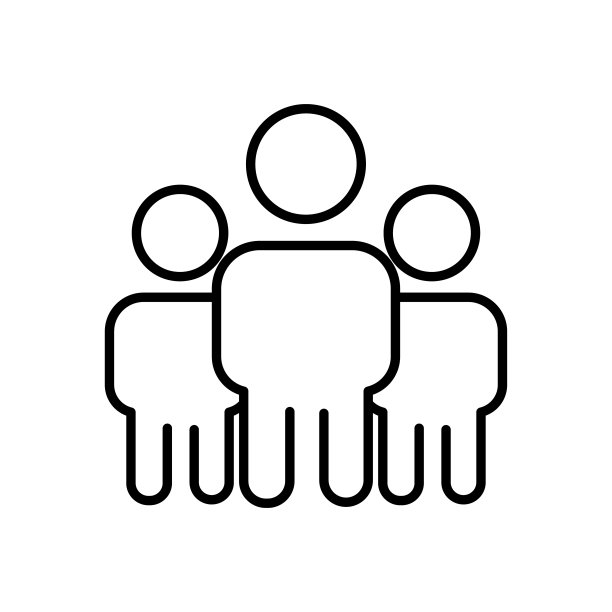 人一行图标。友谊。可编辑的中风。设计模板向量图片下载