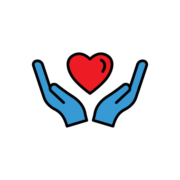 手直线颜色图标与心。该图标可用于应用程序图标，网页图标，信息图表。可编辑的中风。设计模板向量图片下载