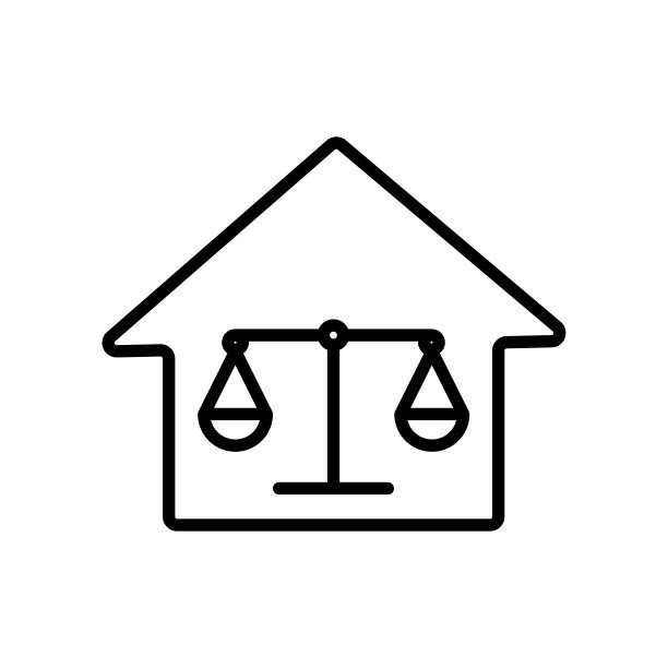 家和法律线图标。守法图标。可编辑的中风。设计模板向量图片下载