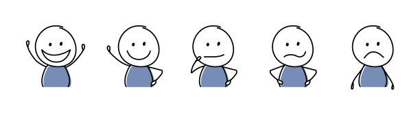 有趣的曲棍球手。展示情感和手势的卡通人物。向量图片下载