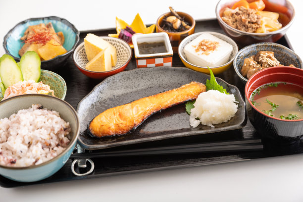 丰富多彩的日本料理，早餐，套餐图片下载