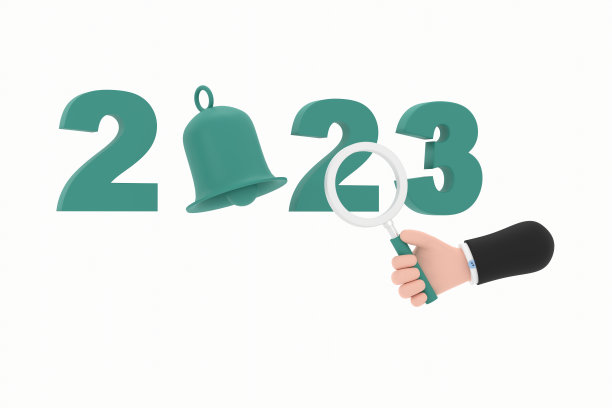 钟和放大镜。寻找或寻找新的一年的想法和概念。图片下载