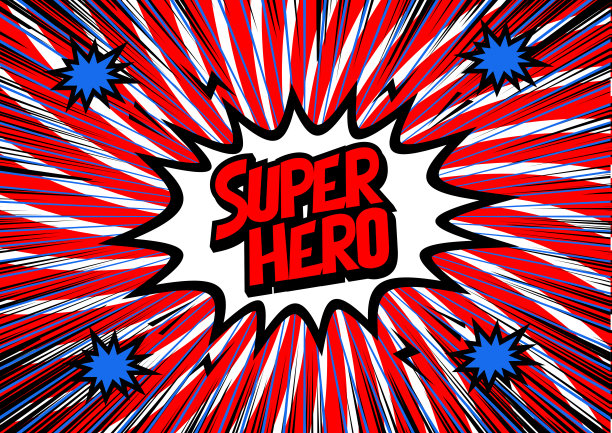 超级英雄，演讲泡泡盒。漫画书的彩色模板背景。图片下载
