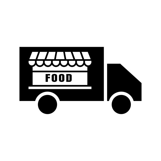 送餐车图标。可编辑的中风。设计模板向量图片下载