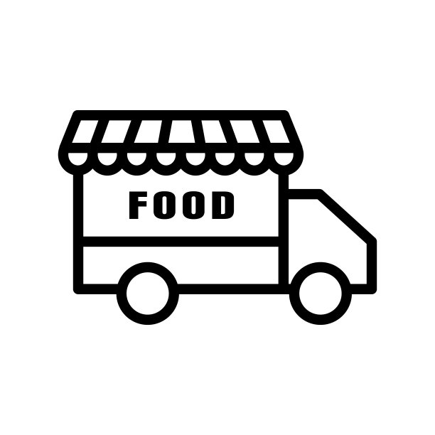 送餐车图标。送餐车图标。可编辑的中风。设计模板向量图片下载