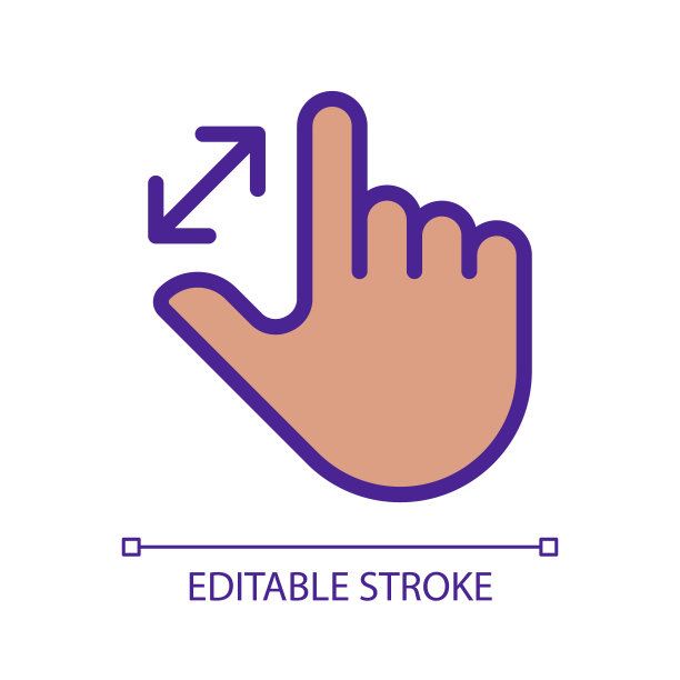 放大触摸手势像素完美的RGB颜色图标图片下载