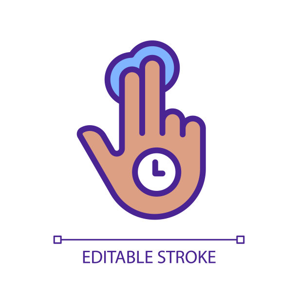 双指握住手势像素完美的RGB颜色图标图片下载