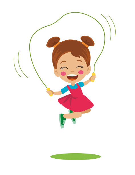 可爱的女孩玩跳绳图片下载