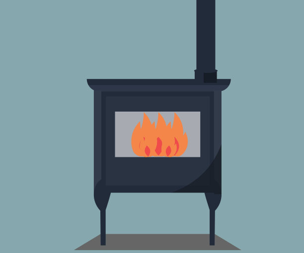 柴炉。矢量图图片下载