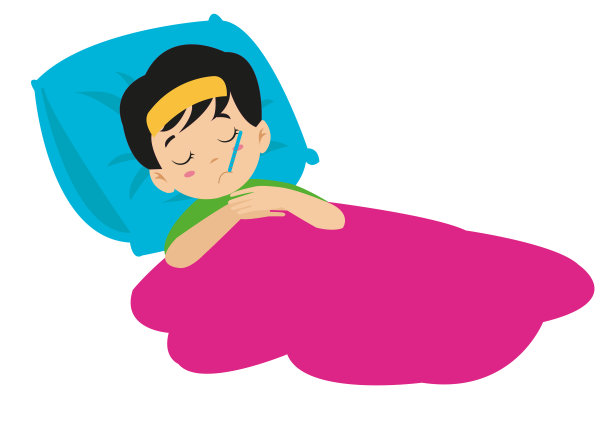 可爱的男孩躺在病床上图片下载