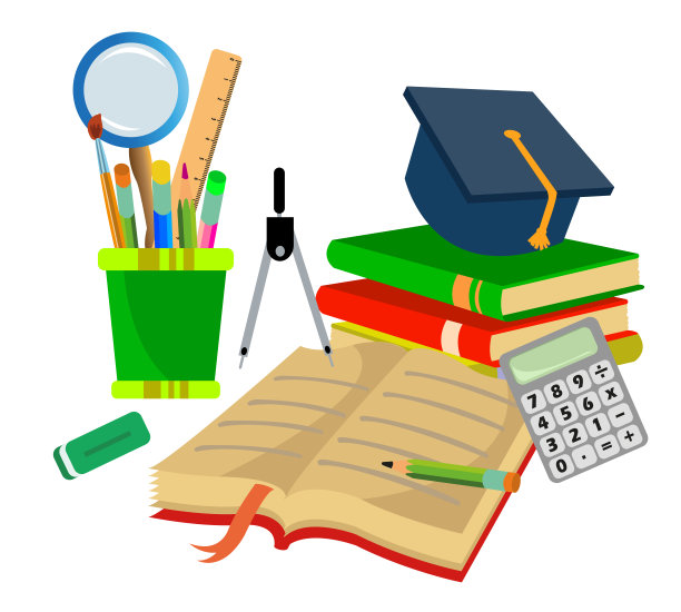 笔筒书学校文具套装图片下载