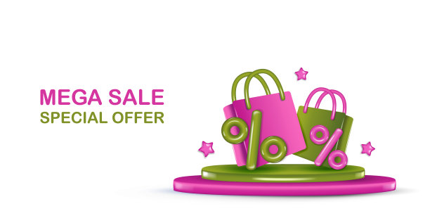 网上商店模板。网上购物的横幅。电子商务营销。主页的布局。现实的3 d。矢量图图片下载