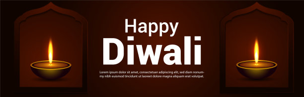 快乐排灯节庆祝横幅向量排灯节图片下载