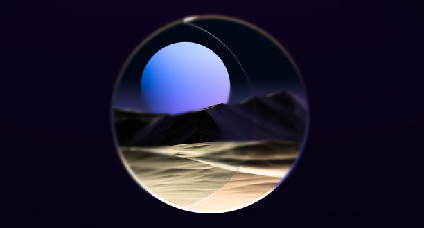 从太空中行星表面打开的玻璃舷窗观看。未来的风景。3 d渲染。图片下载