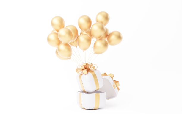 卡通礼盒，节日元素，3d渲染。图片下载