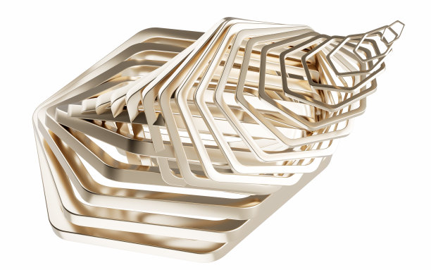 六边形金属框架，三维渲染。图片下载