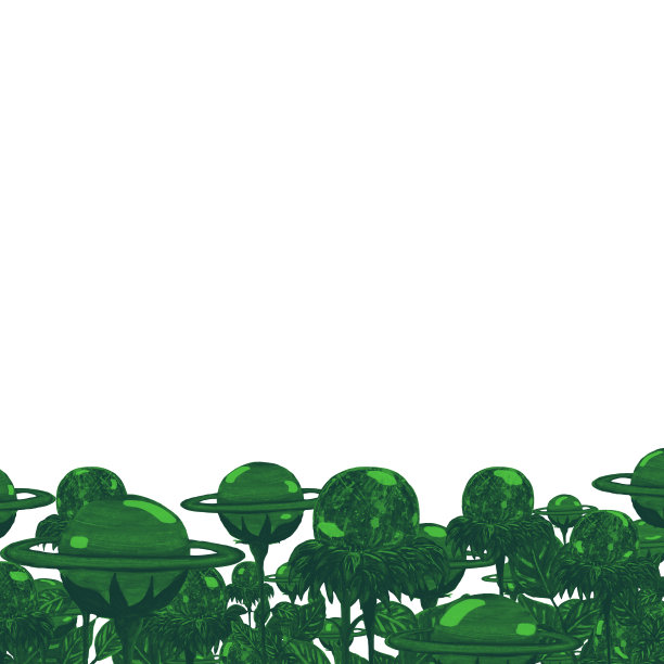 水彩框架模板的幻想花，行星土星和水星与紫色花瓣，为您的设计和室内图片下载