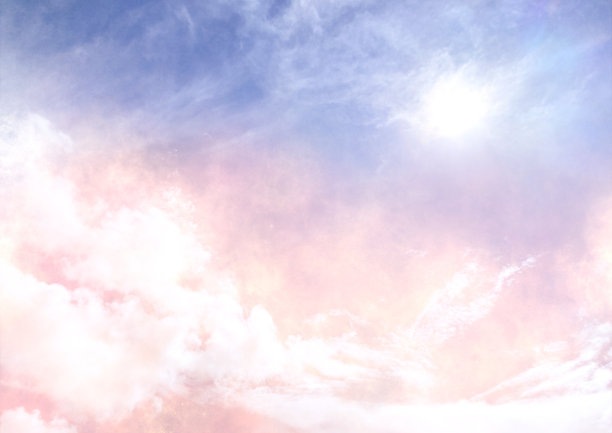 美丽的魔法时刻天空和太阳与苍白的渐变图片下载