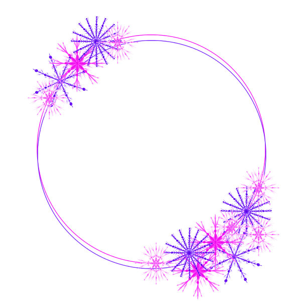 白色背景上的圣诞花环。水彩雪花模板的贺卡和更多。冬天框架装饰。粉色和蓝色的空白邀请卡为您的设计。图片下载