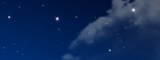 有云和许多星星的夜空图片下载