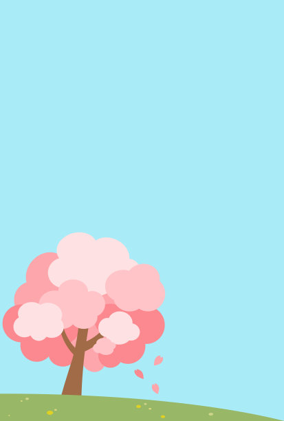 简单可爱的樱桃树插画图片下载