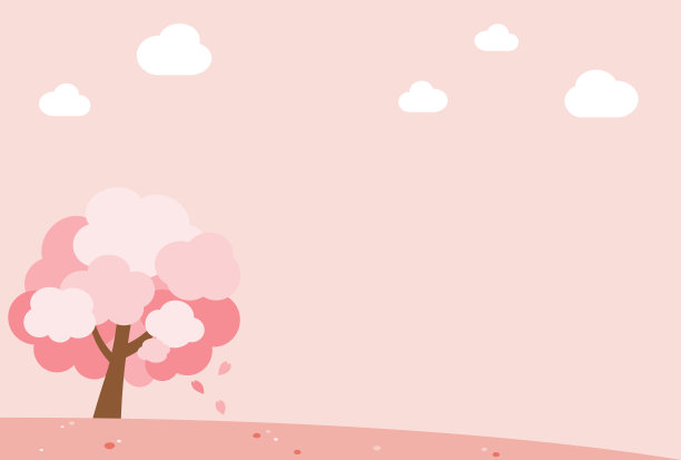 简单可爱的樱桃树插画图片下载