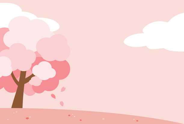 简单可爱的樱桃树插画图片下载