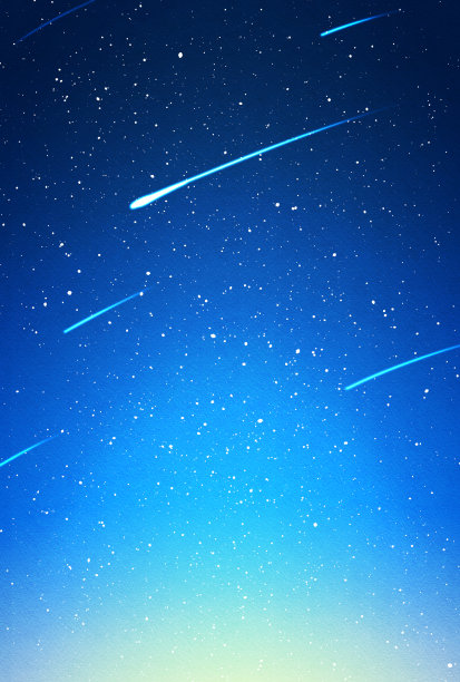 美丽的水彩风格的夜空插画图片下载