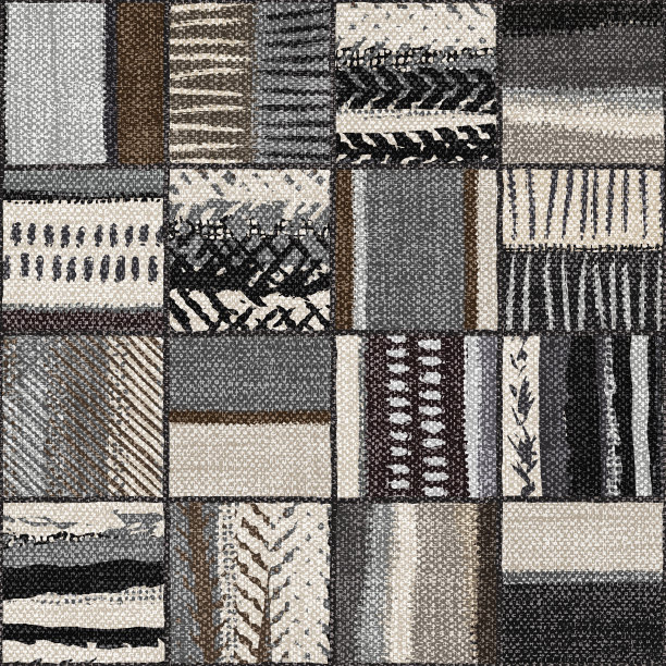 地毯无缝纹理与拼接图案，民族织物质地，垃圾背景，波西米亚风格的图案，3d插图图片下载