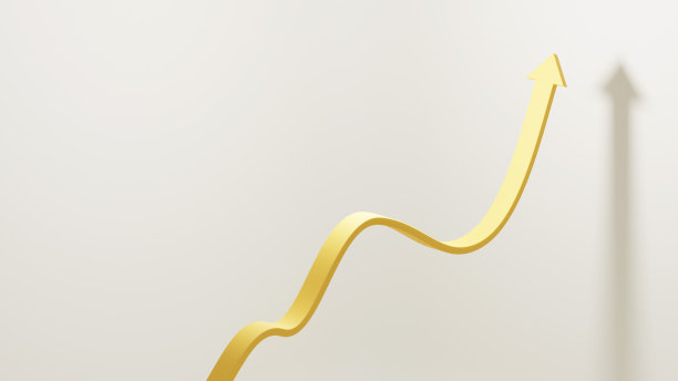 进步、成长、改进或成功的概念。黄色箭头向上。图片下载