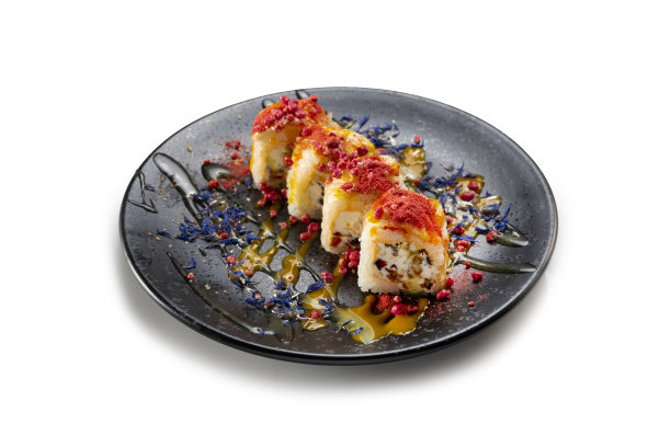 白色背景上的寿司甜点图片下载