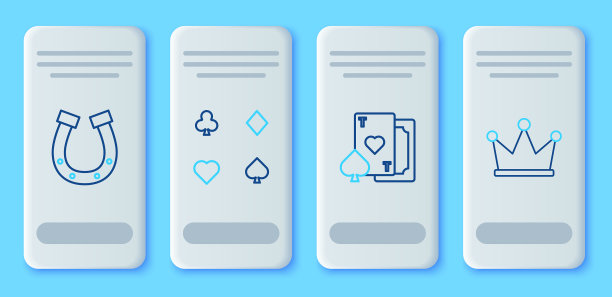 套线纸牌与心马蹄和图片下载