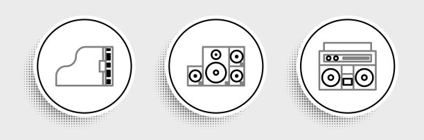 设置线家庭立体声与两个大扬声器图片下载