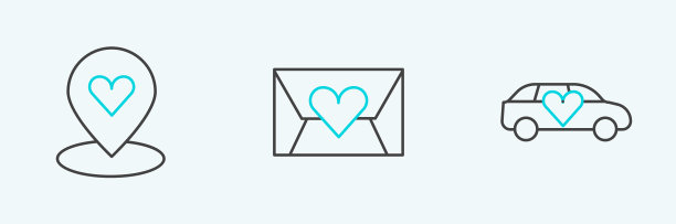 定线豪华轿车位置用心和图片下载