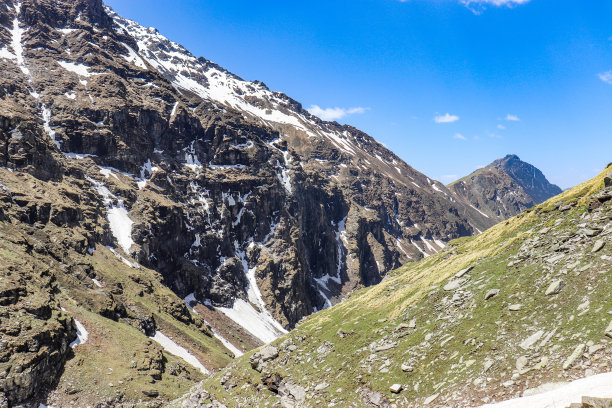 近景的喜马拉雅山山与晴空为背景图片下载