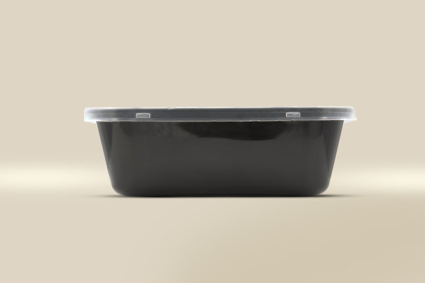 带透明塑料盖的塑料食品包装托盘样机图片下载