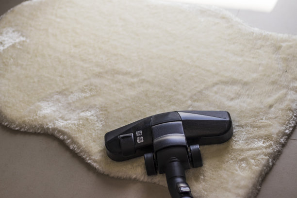 白色地毯上的真空吸尘器图片下载