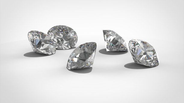 白色背景上的豪华钻石-裁剪路径。三维渲染模型图片下载