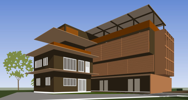 建筑工程三维插图图片下载