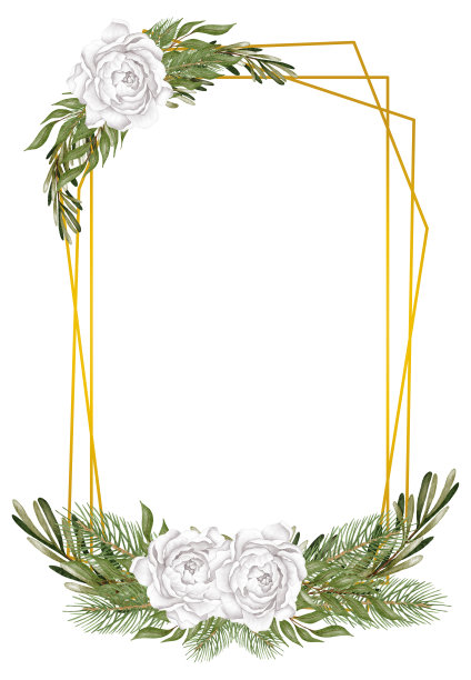 奢华的几何多面体，婚礼请帖装饰风格设计，可在顶部或底部放置树叶或花朵，构成浪漫主题的元素。图片下载