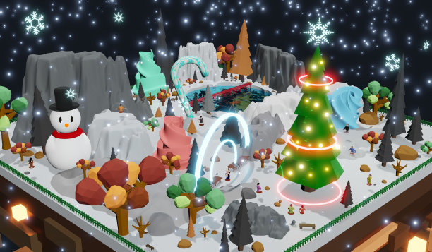 元宇宙新年快乐化身派对社交网络人物和活动社交连接元宇宙3D插图图片下载