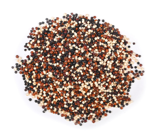 白色背景的藜麦种子。俯视图图片下载