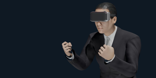 背景商人工作通过虚拟现实相机在元宇宙股票交易和工作3D插图图片下载