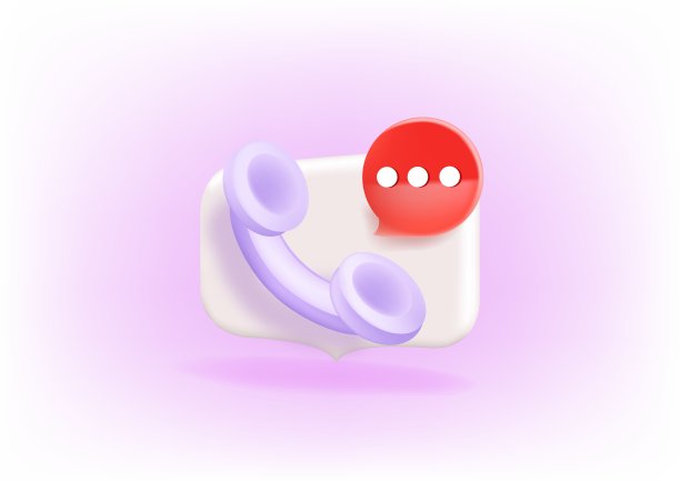 3d呼叫中心图标和白色背景上的气泡对话。图片下载