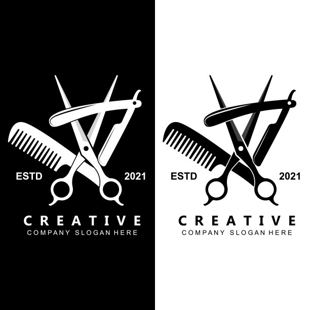 理发工具剪刀标志图标背景符号图片下载