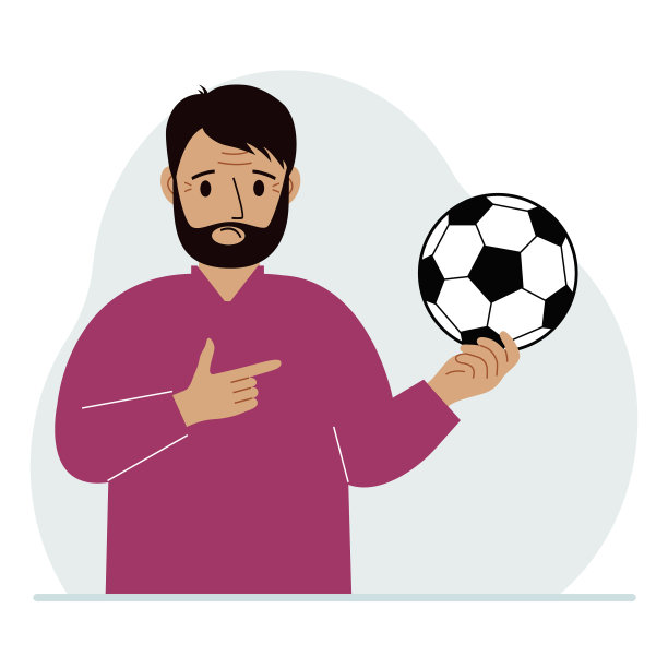 一个男人手里拿着一个足球。球员、球迷或教练的概念。图片下载